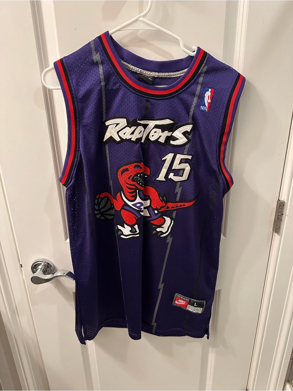 Nike Purple Toronto Raptors #15 Basketball Jersey with Red & Black Accents